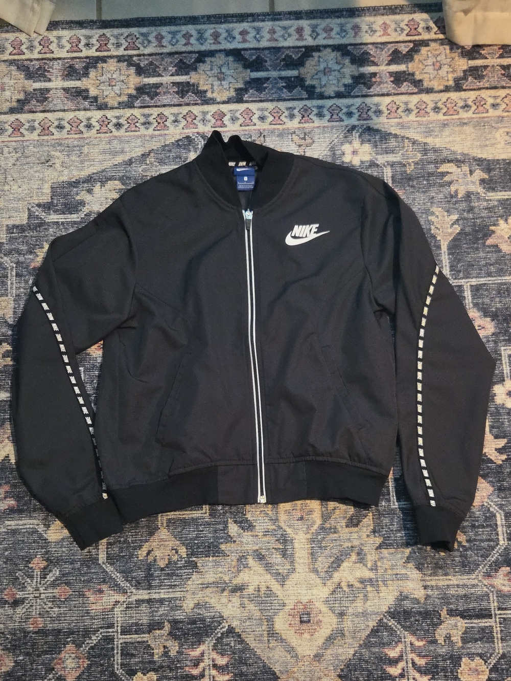 Nike Black Bomber Jacket with White Logo